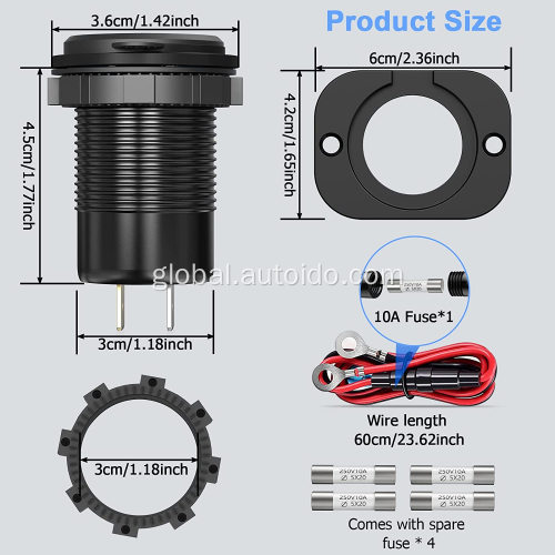 Usb C Car Charger 58W Dual USB C QC3.0 USB Charger Manufactory